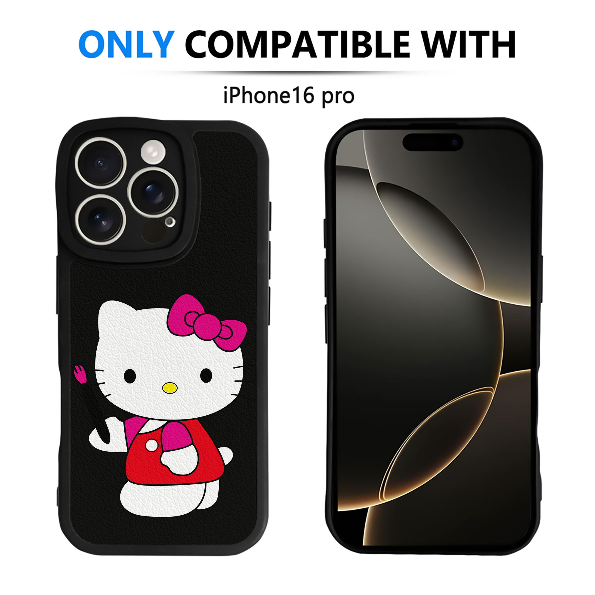 （画像用） Hello Kitty ハローキティ 【iPhone 16シリーズ対応】シリコンスマホケース（レザー調） 材質：シリコン